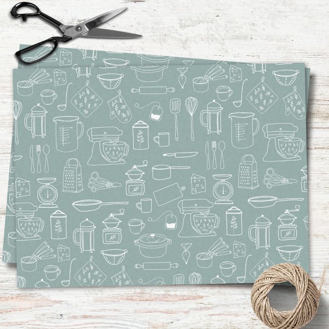 Papier Mousseline Ustensiles minimalistes de cuisine moderne (In situ)
