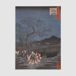 Papier Mousseline Utagawa Hiroshige - Le réveillon du Nouvel An tire