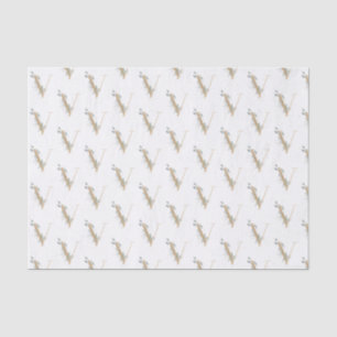 Papier Mousseline V Monogramme Floral Papier Tissu