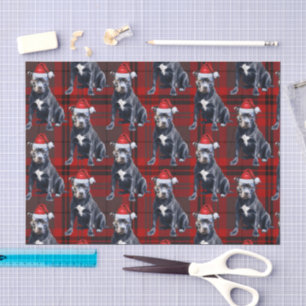 Papier Mousseline Vacances Bluenose Pitbull Chien Rouge Plaid Noël