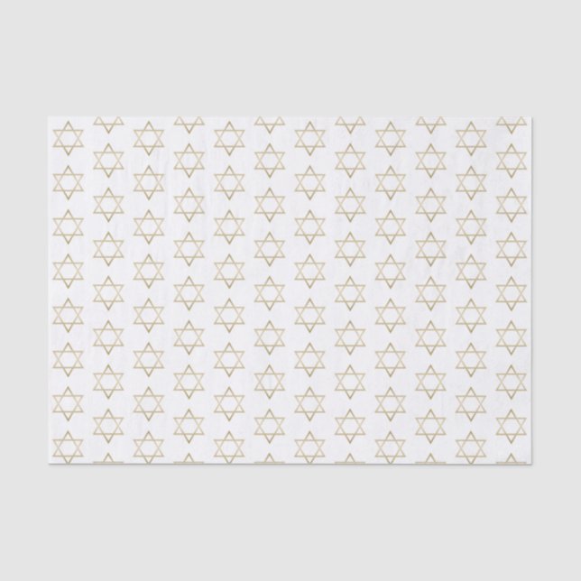 Papier Mousseline Vacances de blanc de Hanoukka d'étoile de David (Recto)