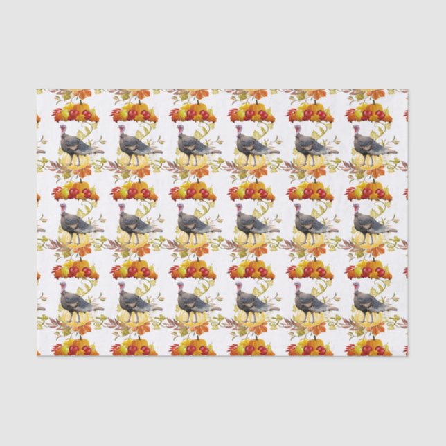 Papier Mousseline Vacances de la dinde de Thanksgiving Découpage (Recto)