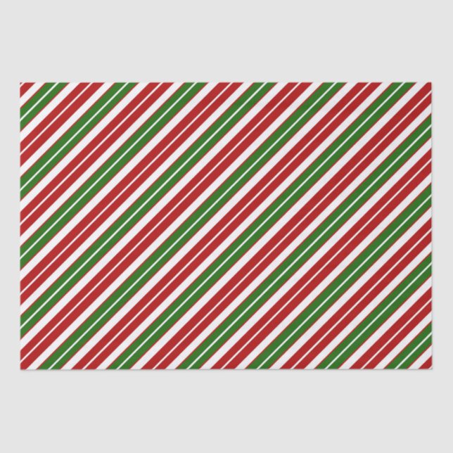 Papier Mousseline Vacances Grandes Noël rouge, blanc et vert (Recto)