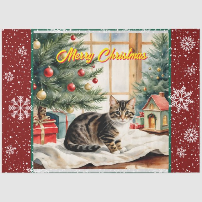 Papier Mousseline Vacances Noël Belle collection ancienne (Recto)