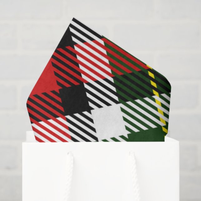 Papier Mousseline Vacances Plaid Classic Preppy Colorful Festive (Sac cadeau)