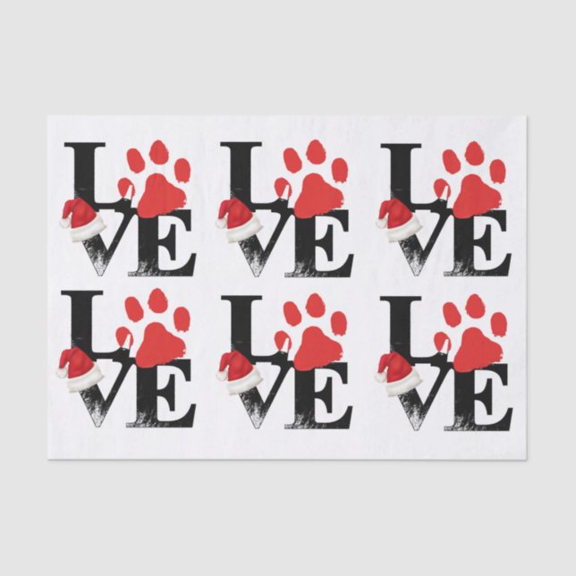 Papier Mousseline Vacances Santapaws - empreinte de patte dans (Recto)