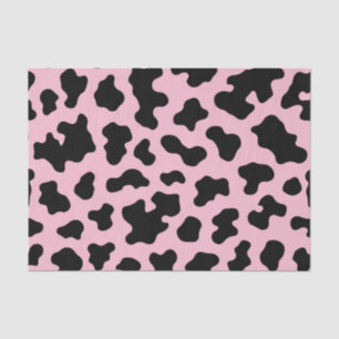 Papier Mousseline Vache blanche noire et rose Imprimer
