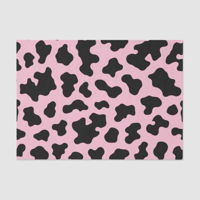 Papier Mousseline Vache blanche noire et rose Imprimer (Recto)