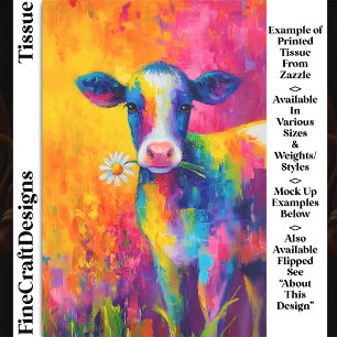 Papier Mousseline Vache Colorée Lumineuse avec Découpage de Margueri