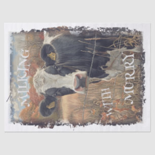 Papier Mousseline Vache Lait Holstein Friesian - Personnaliser