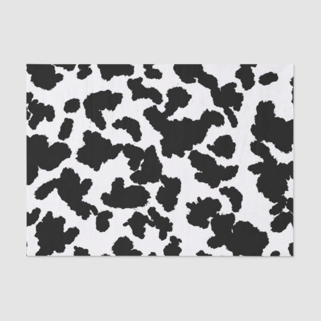 Papier Mousseline Vache Noire Et Blanche Cacher Motif De Fourrure (Recto)