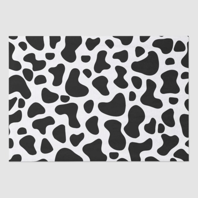 Papier Mousseline Vache noire et blanche Imprimer Anniversaire (Recto)