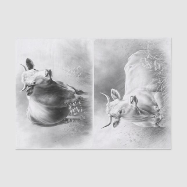 Papier Mousseline Vaches agricoles (Recto)