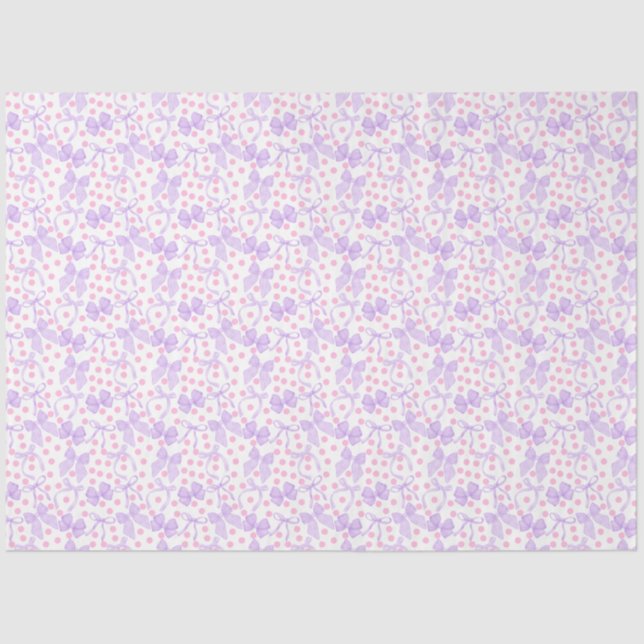 Papier Mousseline Vaches pourpres avec points roses (Recto)