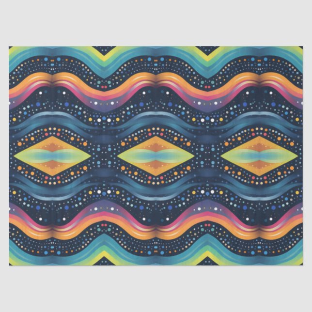 Papier Mousseline vague multicolore (Recto)