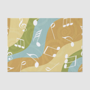 Papier Mousseline Vagues colorées des notes de musique