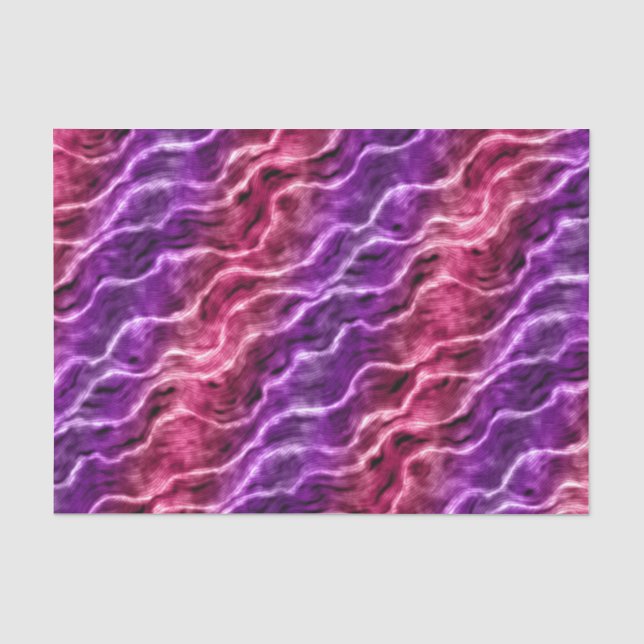 Papier Mousseline vagues encrées - dégradé de roses : (Recto)