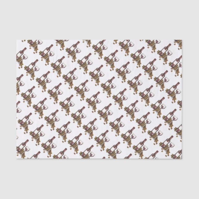 Papier Mousseline Vaisseau Bouteille Rouge Vin Bar Imprimer Motif (Recto)