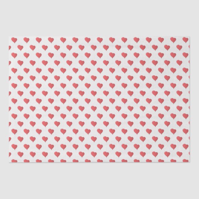 Papier Mousseline Valentine Red Heart Motif (Recto)