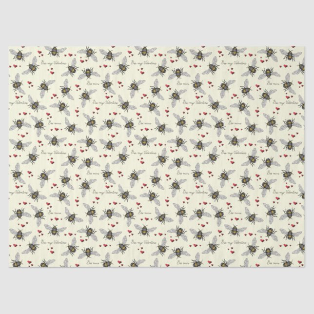 Papier Mousseline Valentines Abees (Recto)