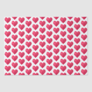Papier Mousseline Valentines Day Coeurs rouges Motif élégant