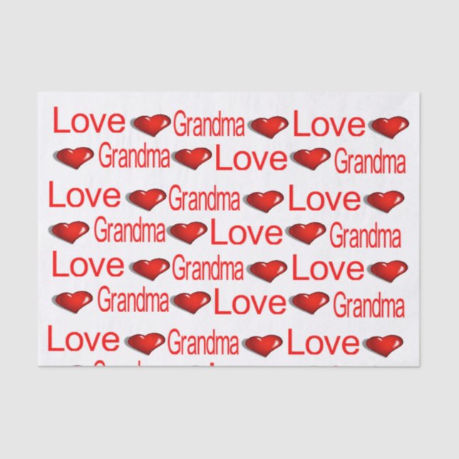 Papier Mousseline Valentine's Day Tissue Paper Love Mom Grand-mère (Recto)