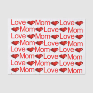 Papier Mousseline Valentine's Day Tissue Paper Love Mom Red Hearts