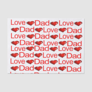Papier Mousseline Valentine's Day Tissue Paper Love Papa Red Hearts