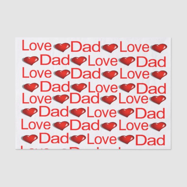 Papier Mousseline Valentine's Day Tissue Paper Love Papa Red Hearts (Recto)