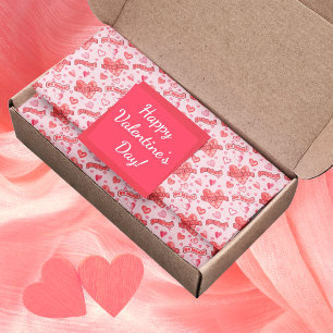 Papier Mousseline Valentine's Hearts I Love You Be Mine Motif