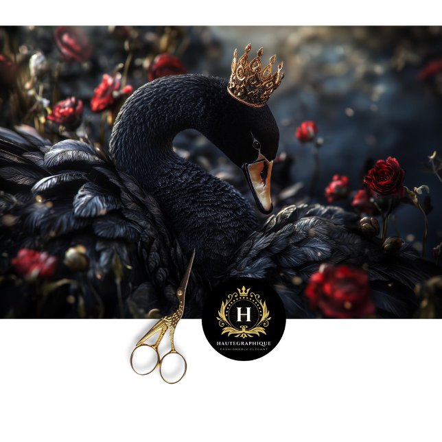 Papier Mousseline Valentines Jour cygne noir Flore rouge Découpage (Créateur téléchargé)