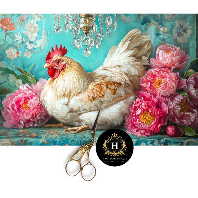 Papier Mousseline Valentines vintages Jour Découpage poulet (Créateur téléchargé)