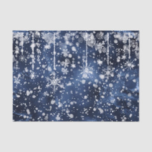 Papier Mousseline Valse des flocons de neige Deep Blue Snow