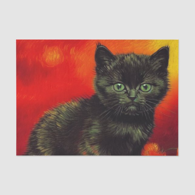 Papier Mousseline Van Gogh Black Kitten (Recto)