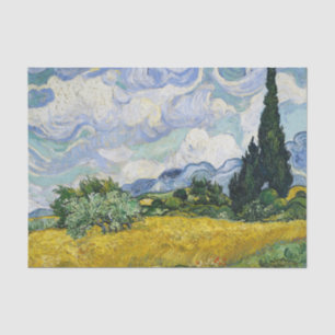 Papier Mousseline Van Gogh Champ de blé Cyprès Peinture