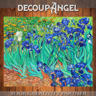 Papier Mousseline Van Gogh - Champ d'Irises Découpage