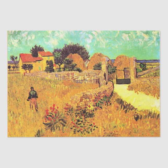 Papier Mousseline Van Gogh - Ferme en Provence (Recto)