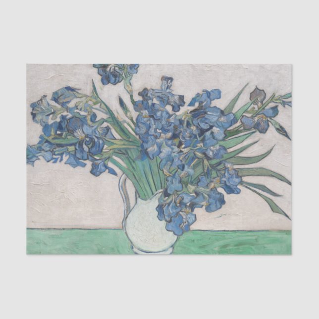 Papier Mousseline Van Gogh Iris Vase Peinture Impressionnisme (Recto)