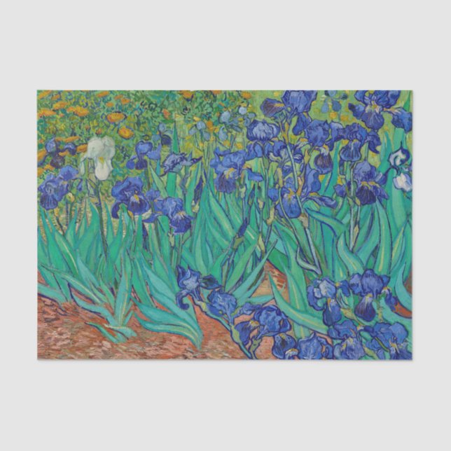 Papier Mousseline Van Gogh Irises Floral Peinture (Recto)