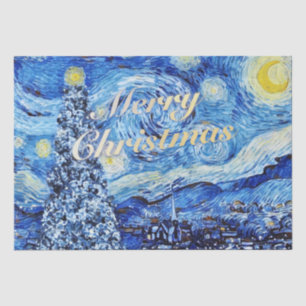 Papier Mousseline Van Gogh - Nuit étoilée Joyeux Noël 