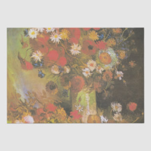 Papier Mousseline Van Gogh Peonies Vintages et chrysanthèmes