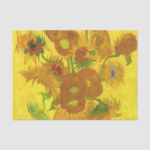 Papier Mousseline Van Gogh Quinze Tournesols Dans Un Vase Art
