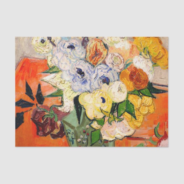 Papier Mousseline Van Gogh Roses and Anemones (Recto)