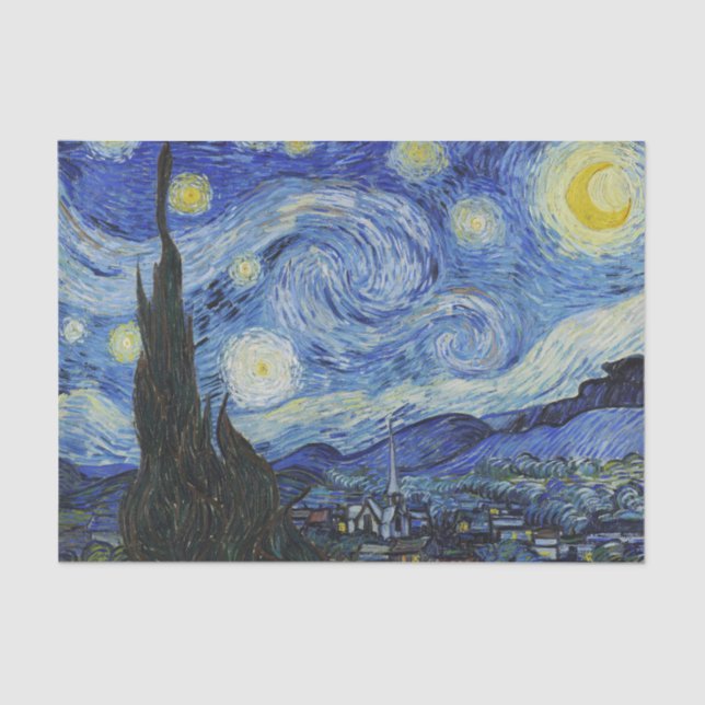 Papier Mousseline Van Gogh Starry Peinture nocturne (Recto)