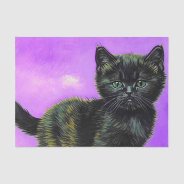 Papier Mousseline Van Gogh Style Cat (Recto)