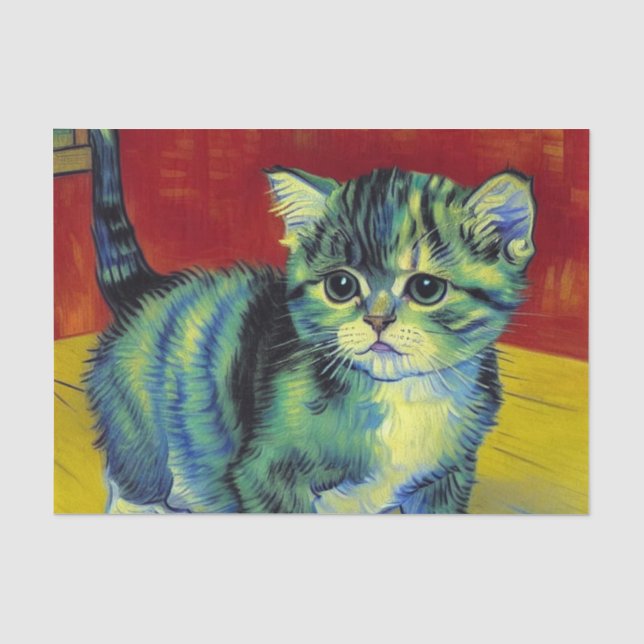 Papier Mousseline Van Gogh Tabby Cat (Recto)