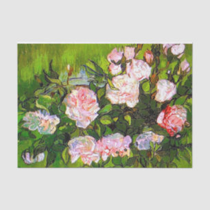 Papier Mousseline Van Gogh Vie morte avec des roses roses roses