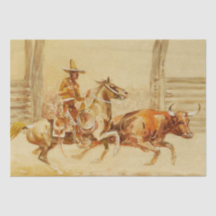 Papier Mousseline Vaquero et Steer par Edward Borein