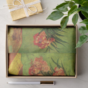 Papier Mousseline Vase aux Oleanders et livres par Vincent van Gogh