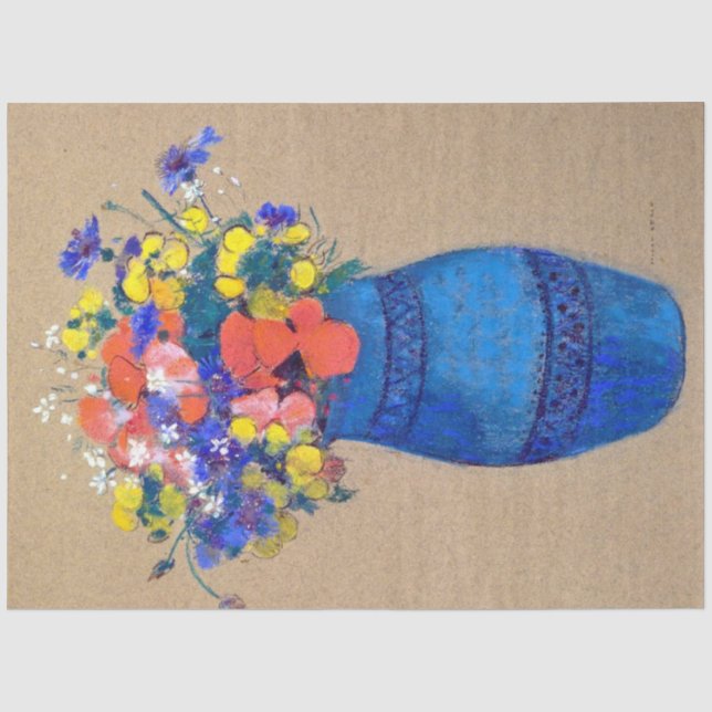 Papier Mousseline Vase de fleurs, Redon (Recto)